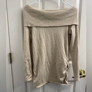 Women's Off-Shoulder Cream Sweater